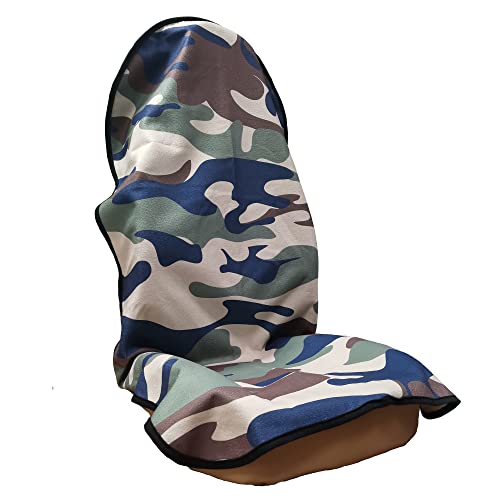 Image of Car Seat Cover Protector Front Seats,for Gym Workout,Running,Swimming,Beach and Hiking,Waterproof Sweat Towel Bucket Seat Covers for Cars SUV Trucks (Camouflage, 1Pcs)