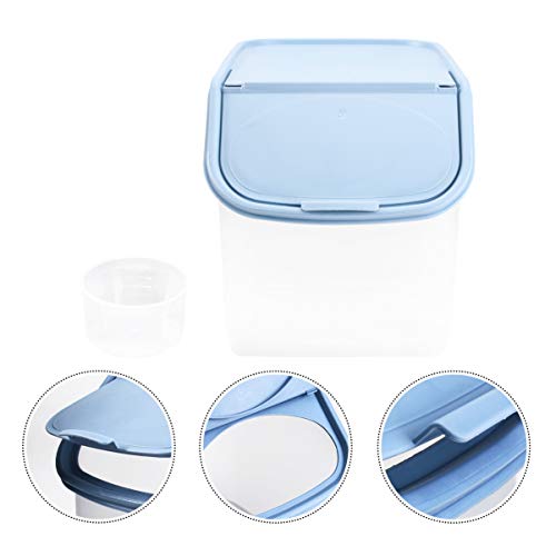 Rice Cereal Container Storage Container Airtight Food Storage Bin With Lid Dry Food Cereal Container Dispenser Pantry Storage For Kitchen Food Storage Canister Blue Rice Storage Bin #TOP1