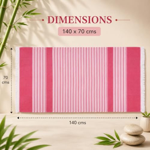 Image of 100% Bamboo Towels for Bath, Ultra Soft Skin-Friendly Travel Towel, Lightweight Quick Dry Bamboo Bath Towel Large Size for Men & Women, Highly Absorbent &Anti-Odour Towels-Rouge & Ivory 2-Pack