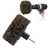 DkOvn Horse Hair Brush for Drill, for Leather, Car Interior, Car Wheel, Upholstery, Furniture, Carpet