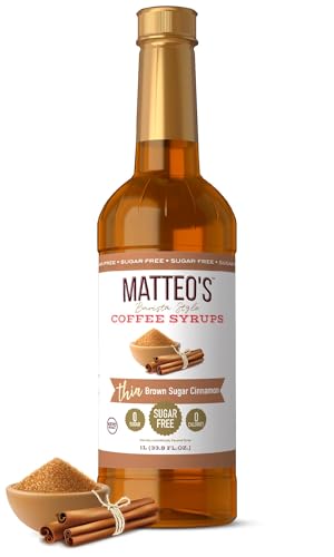 Matteo's Brown Sugar Cinnamon Syrup for Coffee, Lattes, Cappuccinos &