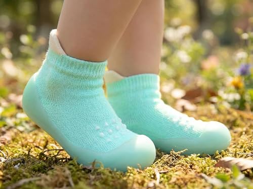 Image of Hstyle Baby Sock Shoes Toddler Boys Walking Shoes Infant Slippers Sneakers | Non-Slip,Soft Rubber Sole,Lightweight,1st Birthday Gifts for Baby Boys Girls