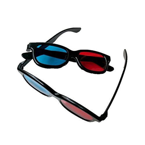 La Tartelette Red/Cyan Anaglyph Simple Style 3D Glasses 3D Movie Game-Extra Upgrade Style (2 Pairs) #TOP2