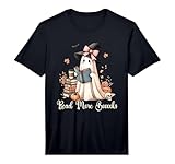 Ghost Reading Book Coquette Bow Halloween Girl Kid Teacher Performance T-Shirt