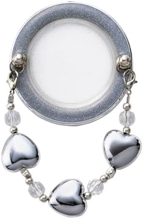 Elecom P-STRMKBECSV Compatible with MagSafe Smartphone Ring, Magnetic Type, Bead Charm, Fall Prevention, Clear Back Window, Glitter, Trend Design, Heart, Load Capacity Up to 8.8 oz (250 g), Metal Ring image 3