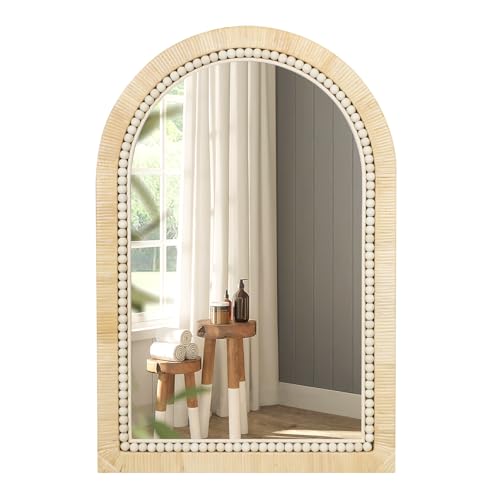 ULIKE Rustic Rattan Wall Mirror 24x36 Arch