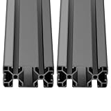 48' Aluminum Extrusion Profile Black 4080 T-Slot, European Standard Anodized Linear Bar Rail Framing 1220 mm for 3D Printer Parts, CNC Routers (2 Pack)