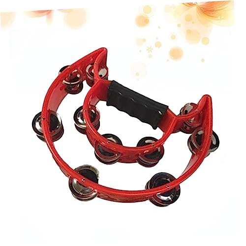 ERINGOGO Hand Held Tambourine Half Moon Double Row Boys and Girls Toy Music Drum for Ktv and Parties