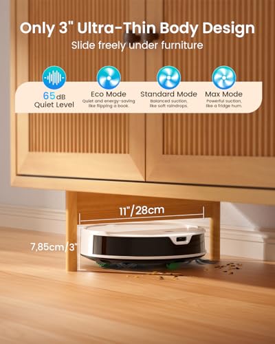 Image of OKP K5 Ultra Robot Vacuum and Mop Combo,2.9 inch Small Robot Vacuum with ToF LiDAR Navigation,170Min Runtime,PSD Obstacle Avoidance,Automatic Charging,WiFi /App /Alexa Control, for Pet Hair and Home