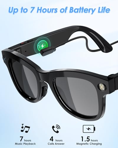 Image of AI Smart Glasses with Camera, 8MP HD Camera Glasses & 1080P Video Recording Glasses, ChatGPT Voice Assistant, Multi-Language Real-Time Translation, Open Ear Earbuds for Travel /Meetings /Vlog