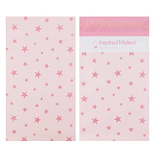 Image of Inspired Mailers - Poly Mailers 6x9-100 Pack - Rose Gold Stars Deluxe - Shipping Bags 6x9 - Packaging Bags for Shipping - Mailing Bags 6x9 - Small Poly Mailers