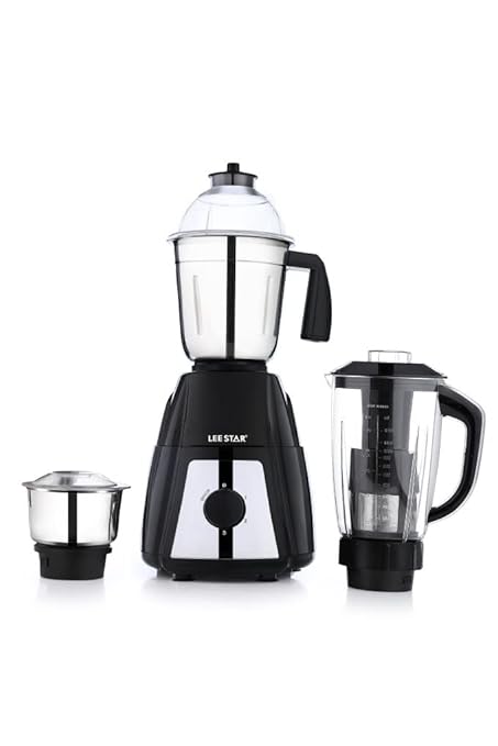 LEE STAR 750 Watts Food Mixer Grinder With Liquidizer Jar With Sieve & 2 Stainless Steel Jars For Blending, Wet & Dry Grinding As High Speed For Smoothies Shakes Mocktails Vegetables Fruits Le-824