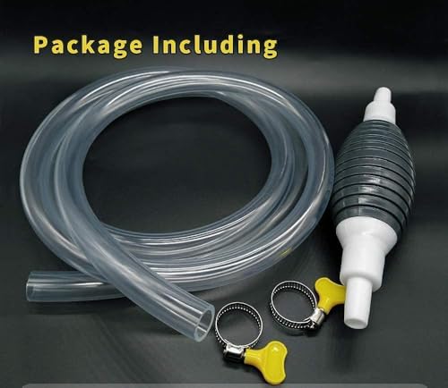 Image of Fuel Transfer Pump Kit - High Flow Manual Siphon Oil Remover Pump with 2 Meter Pipe for Petrol, Diesel, Water & Oil, Portable Liquid Transfer Pump for Car, Bike & Fish Tank (MTR 2)