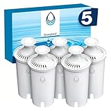 Standard Replacement Filter, Reduces Contaminants While Keeping Healthy Minerals, Certified by WQA to Reduce Chlorine for Improved Taste, Made Without BPA, Replace After 151 litres, 5 Count