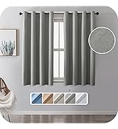 MRTREES 100% Cortinas Habitación Opacas 2 Piezas 132×145cm Cortinas Modernas Gris Oscuro Resisten...