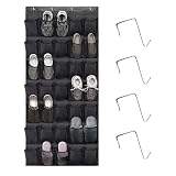 ZHYUAN RangementChaussuresSuspendu avec 35 Grandes Poches,Organisateurdeportepourchaussures,Rangementdechaussuressuspendu,Porte Chaussures Suspendu,Rangement Chaussure à Auspendre (noir)