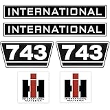  IHC International 743 Schwarz Weiß Klein Traktor Schlepper Aufkleber Klebefolie