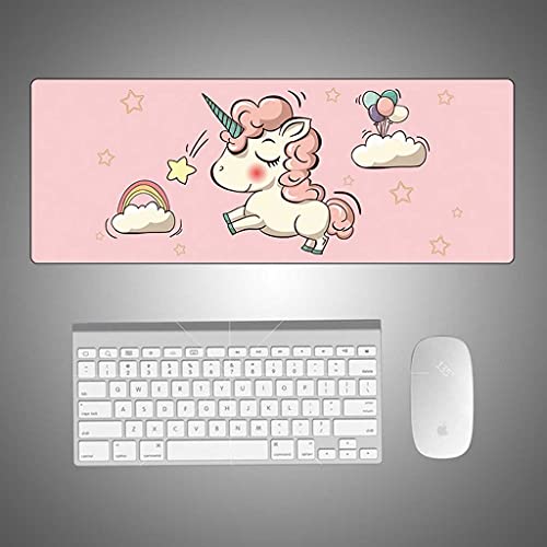 Grand tapis de souris de bureau motif animal cheval rose 900x400 mm