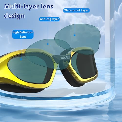 Lunettes de natation Whale 79002 sans buée ni infiltration d'eau