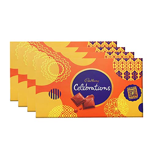 Image of Cadbury Birthday Celebrations Box, 430g & Celebrations Assorted Milk Chocolate Gift Pack, 135.7g - Pack of 4