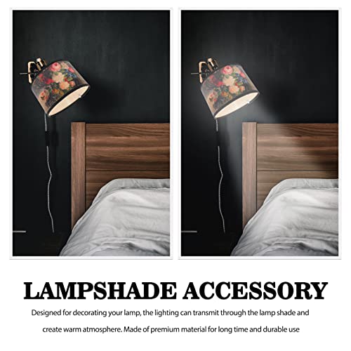 Osaladi Vintage Drum Lamp Shade Assembly Required Lampshade Clip On Light Barrel Cover Decorative Lamp Shade Home Lighting Accessories Dark Brown #TOP3