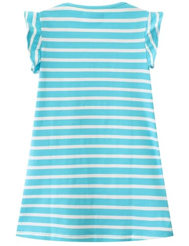 Hongshilian Toddler Girls Casual Cotton Dress Cartoon Appliques Short Sleeve Summer Playwear Dresses2