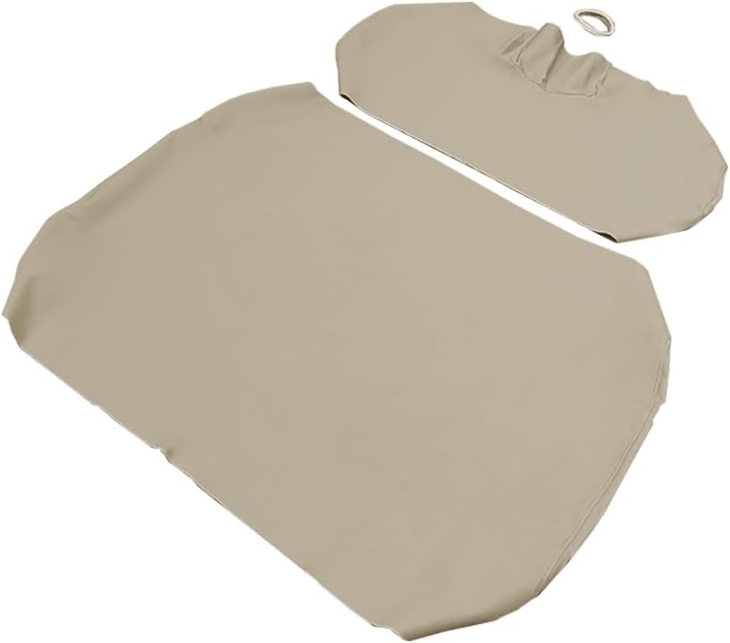 Golf Cart Front Seat Cover Set Staple On for E-Z-Go TXT Golf Cart, Microfiber Leather, Beige