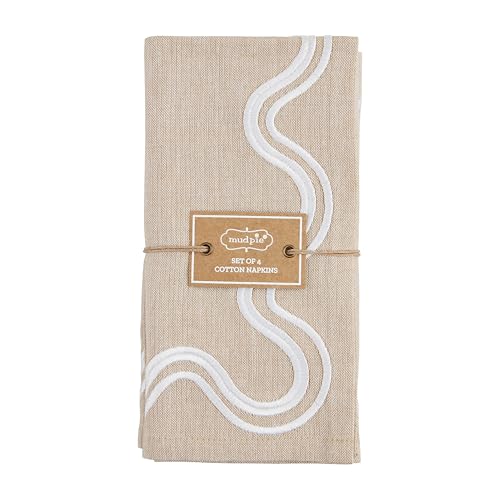 Serviette en chambray Mud Pie blanche pour éviter le jetable chic - 2