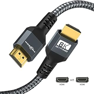 Twozoh 8K HDMI 2.1 Cable 5M, 48Gbps Certified High-Speed HDMI to HDMI Braided Cord, 8K@60Hz, 4K@120HZ&ARC for Apple TV, Roku, Fire TV, Nintendo Switch, PlayStation, PS5, Xbox One, Monitor, PC