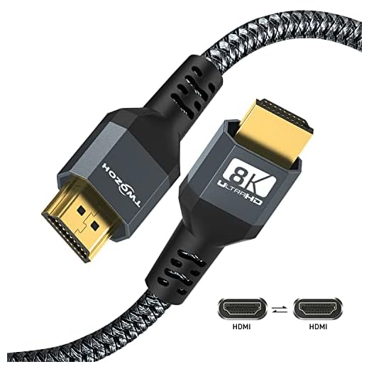 Twozoh 8K HDMI 2.1-kabel 5M, 48 Gbps höghastighets-HDMI till HDMI-flätad sladd, 8 K @ 60 Hz, 4 K @ 120 HZ&ARC för Apple TV, Roku, Fire TV, Nintendo Switch, PlayStation, PS5, Xbox One, bildskärm, PC