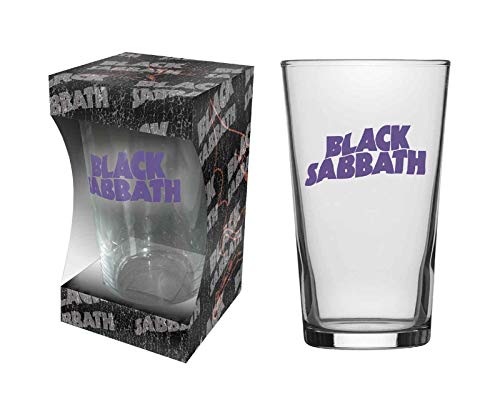 Black Sabbath Glass Classic Pint, 568 ml, Purple, Official Boxed, Reusable, Dishwasher Safe, Glossy Finish