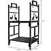 INNO STAGE Firewood Rack Fireplce Firepit Tools Set Double Layer Iron Wood Log Holder for Fire Place Outdoor Indoor Accessories-Brush, Shovel, Tong, Hook