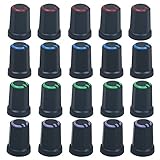 20pcs Colors 6mm 270 Degrees D Axis Potentiometer Control Knobs for Electric Guitar Volume Tone Knobs (Black - D Axis)