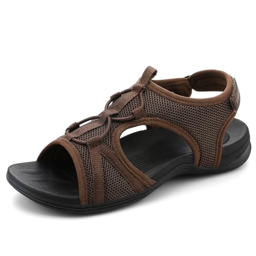 Image of UBFEN Womens Hiking Sandals Comfortable Walking Sandals Summer Sport Breathable Arch Support