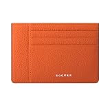 [COGURE] コグレ 薄型ウォレット ミニ財布 本革 シュリンクカーフレザー 大容量 カードケースタイプ スリム 男女兼用 ギフトボックス付き COPCC110 オレンジ