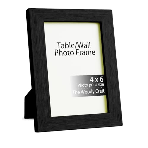 Photo Frame 4 x 6 inch With Acrylic | Photo Frames For Table That Enhance Décor | Wooden Photo Frame For Desk Or Shelf | Modern Black Frames For Wall Décor Piece | Photo Frame For Birthday Gift