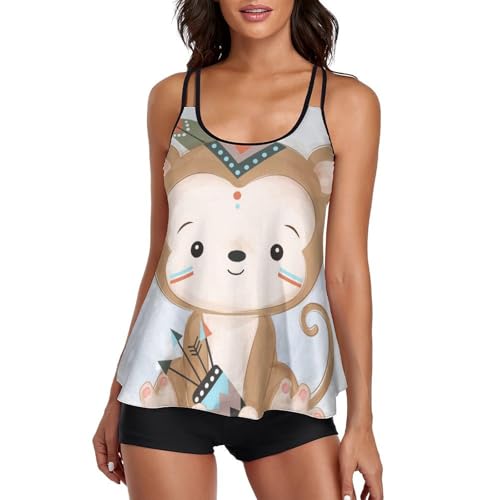 Tankini maillot de bain femme avec short de garcon robe de plage