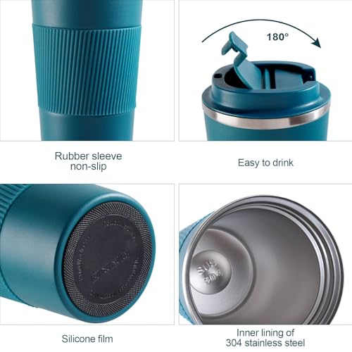 Image of Personalized Glass Sipper Tumbler with Leather Sleeve, Lid & Straw | Reusable Coffee, Tea, Milk & Juice Mug |Leakproof Gift Cup for Kids & Adults - 435ml (Blue)