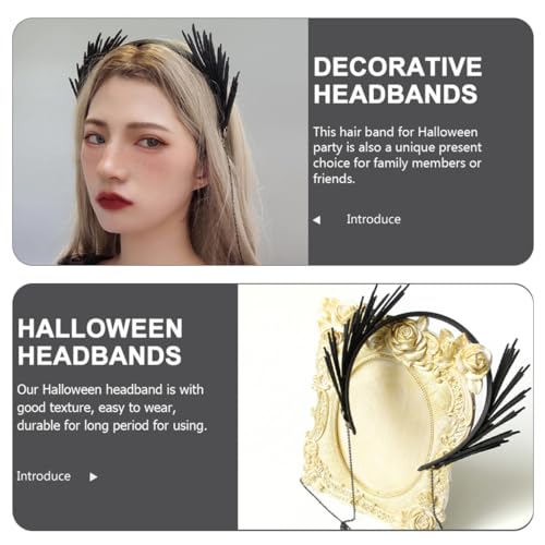 Diadème de fête Halloween Healeved avec araignée gothique pour adultes x5