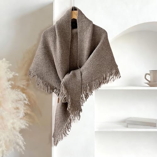 Poncho cape réversible en cachemire doux pour l'automne