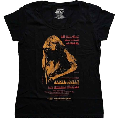 Image of Ladies Janis Joplin Madison Square Garden Official Tee T-Shirt Womens Girls (Small) Black