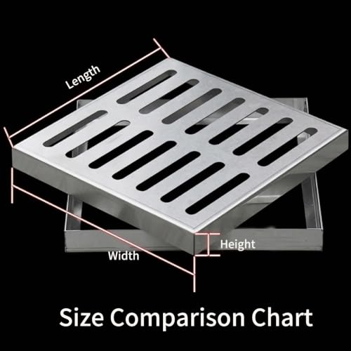 Couvercle d'évier extérieur en acier inoxydable pour drain de cour 400x300mm - 7