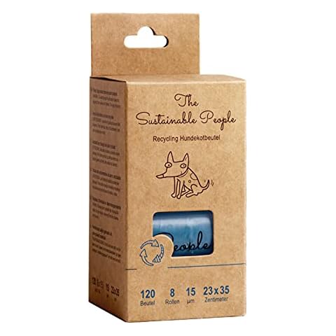 The Sustainable People TSP Recycling Dog Waste Bags - Resource-friendly Made from 97% Old Plastic - Large, Strong (15 µm), Safe and Moisture-Resistant Cover
