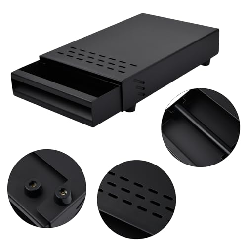 Foto von Kaffee-Klopf-Box-Behälter, Espresso-Klopfbox-Schublade Schubladen-Typ Espressobehälter für Kaffeemehl mit herausnehmbarer Abklopfstange für Cafés, Restaurants oder Bars - 7,1 X 11 X 2 in(Schwarz)