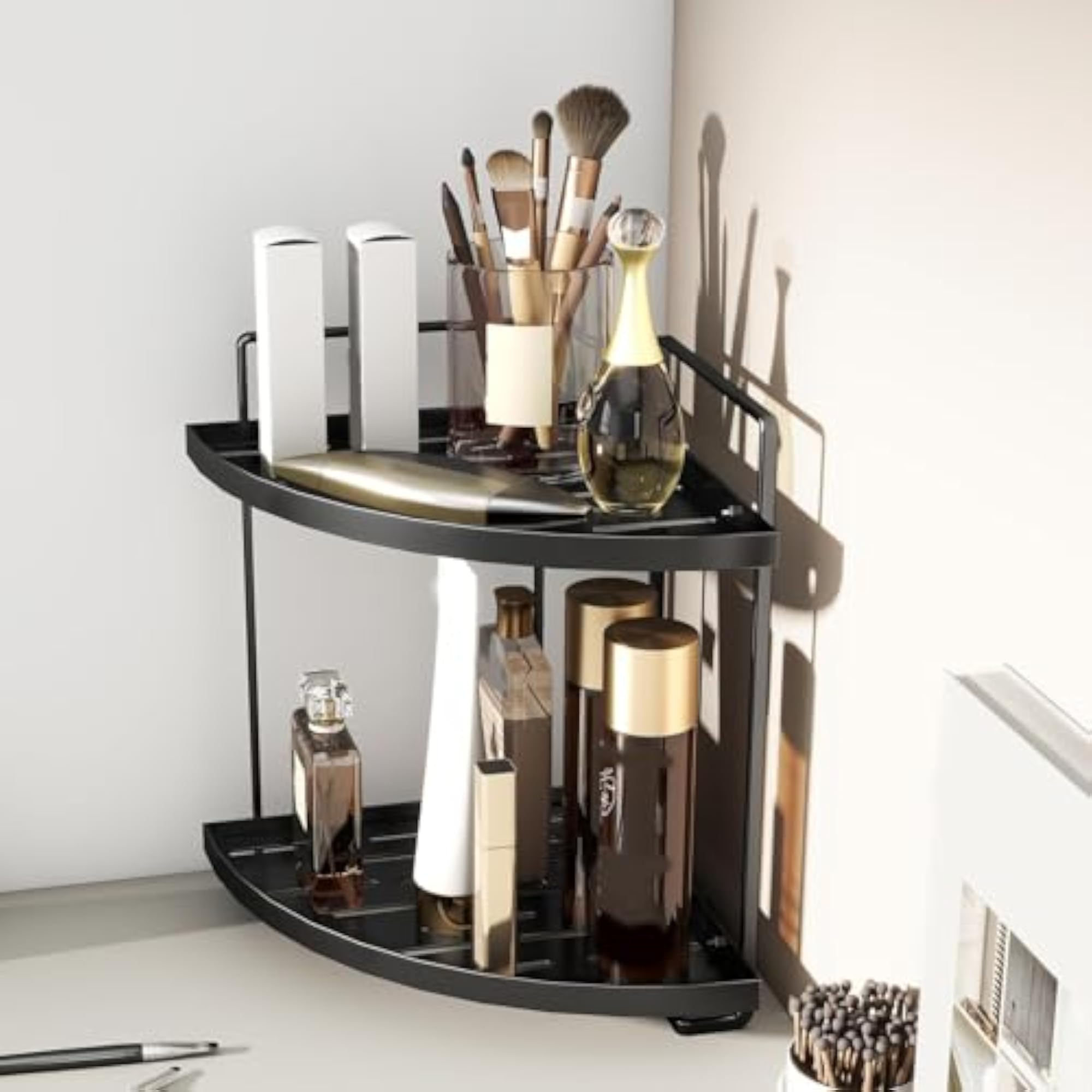 BNF® Corner Bathroom Organizer Shelf, Black