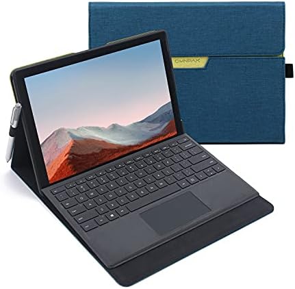 Omnpak Case for 12.3 Inch Microsoft Surface Pro 7 Plus /7 /6 /5 /4 with Stylus Holder, Multiple Angle Polyester Slim Lightweight Cover, Compatible with Type Cover Keyboard