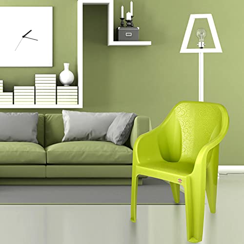 Image of Cello Dynamo Cafeteria Plastic Set of 2 Chairs, Green, 21 * 31 inches (clo Dynamo so2 Green)