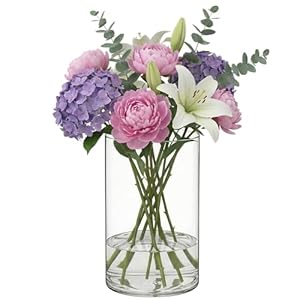 1 Pack Clear Vase, Tall & Elegant Flower Vase for Centerpieces, Ideal Table Decor (3.94×3.94×7.87 inches)