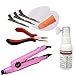 Produktbild RemyHaar.eu - Haarverlängerungs Set 8 Teile SUPER Bondinglöser + Wärmezange + Bondingzange + Zubehör Bonding Extensions Anbringen & Entfernen - Pink, Set Modell 611