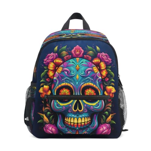 Sac d'école maternelle ergonomique fleur de crâne pour soulager le dos de l'enfant